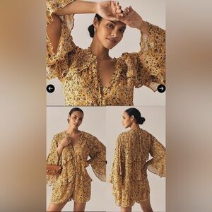 LIKE NEW ANTHROPOLOGIE Ruffle Swing Romper